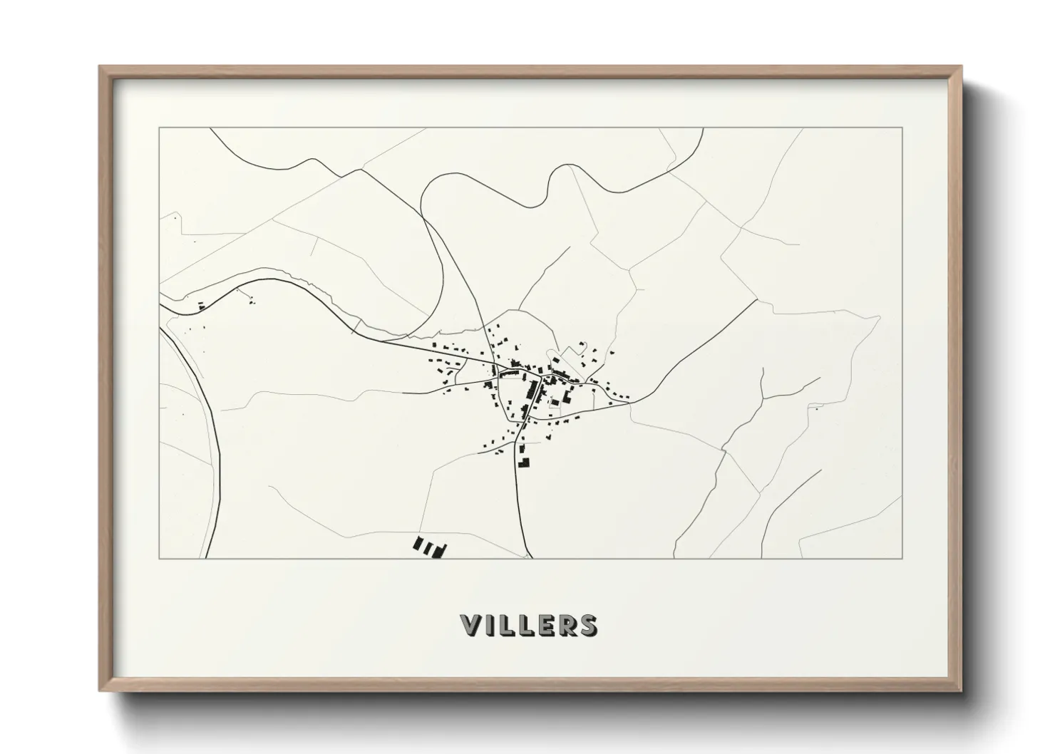 Une affiche de carte sur Villers