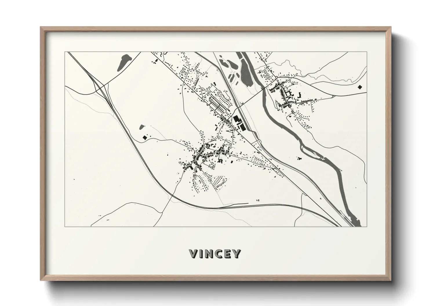 Une affiche de carte sur Vincey