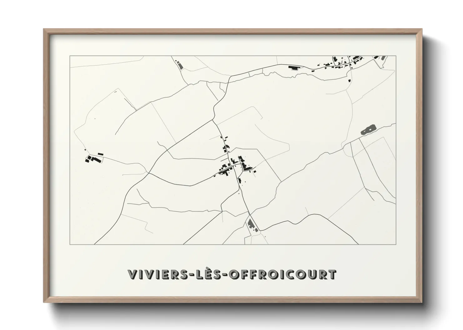 Une affiche de carte sur Viviers-lès-Offroicourt