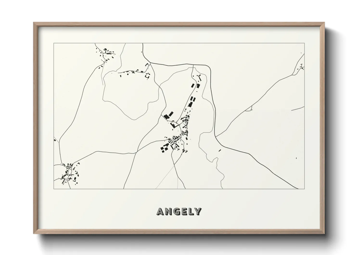 Une affiche de carte sur Angely