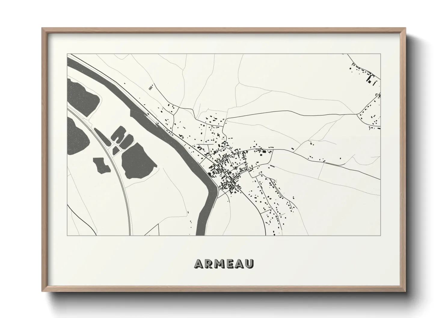 Une affiche de carte sur Armeau