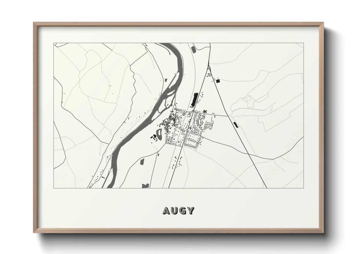 Une affiche de carte sur Augy