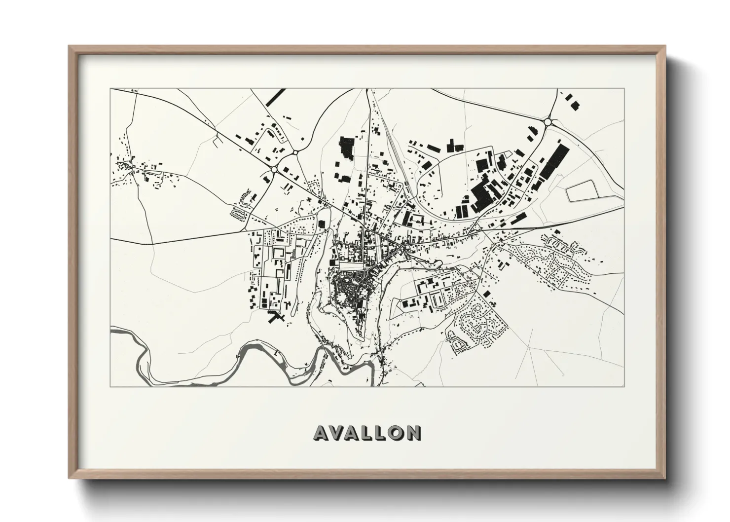 Une affiche de carte sur Avallon