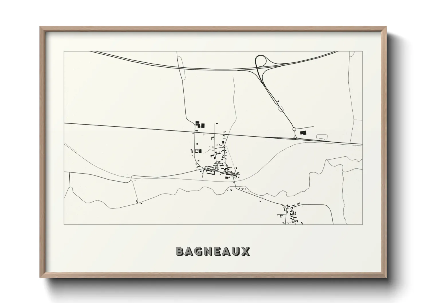 Une affiche de carte sur Bagneaux
