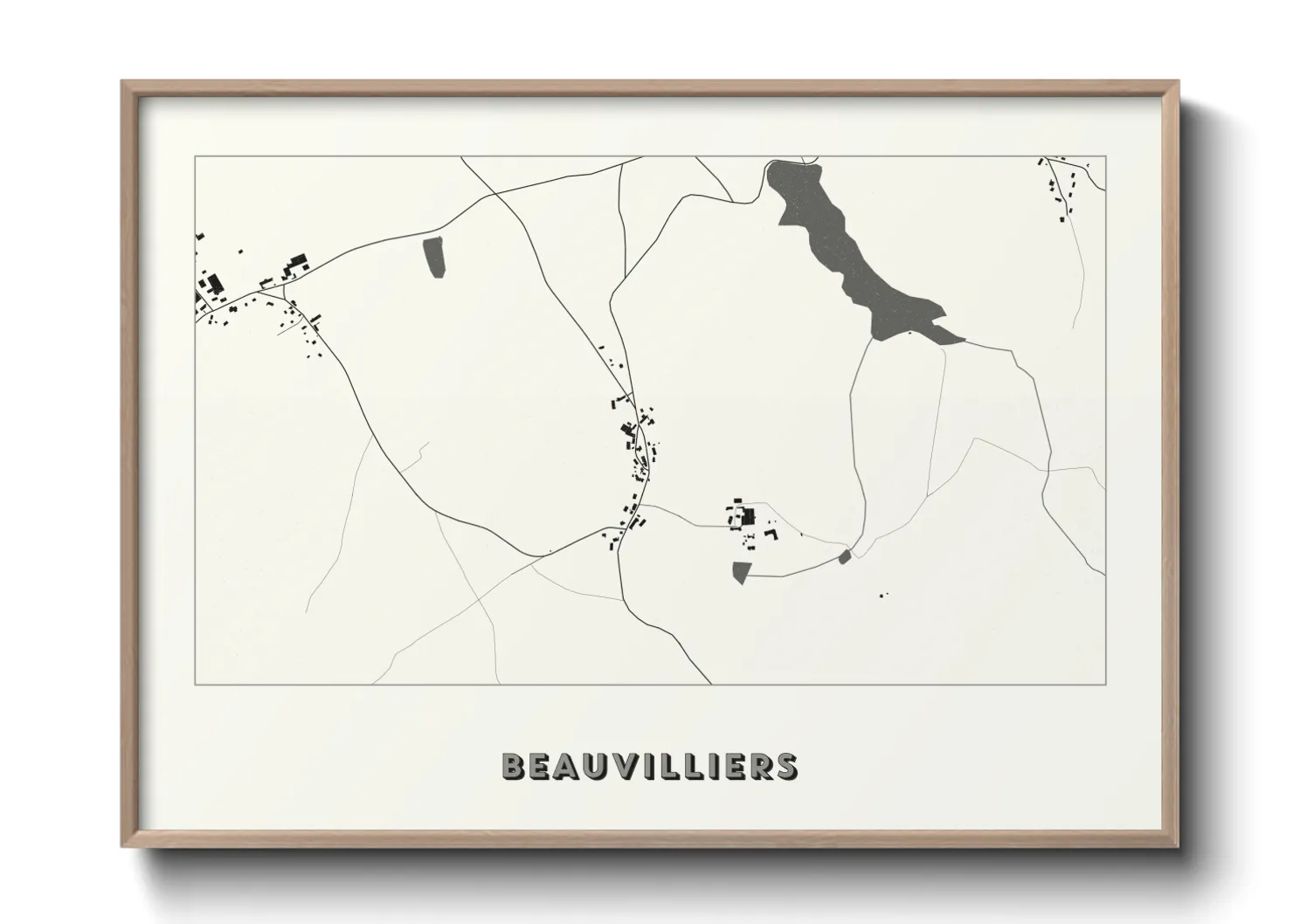 Une affiche de carte sur Beauvilliers