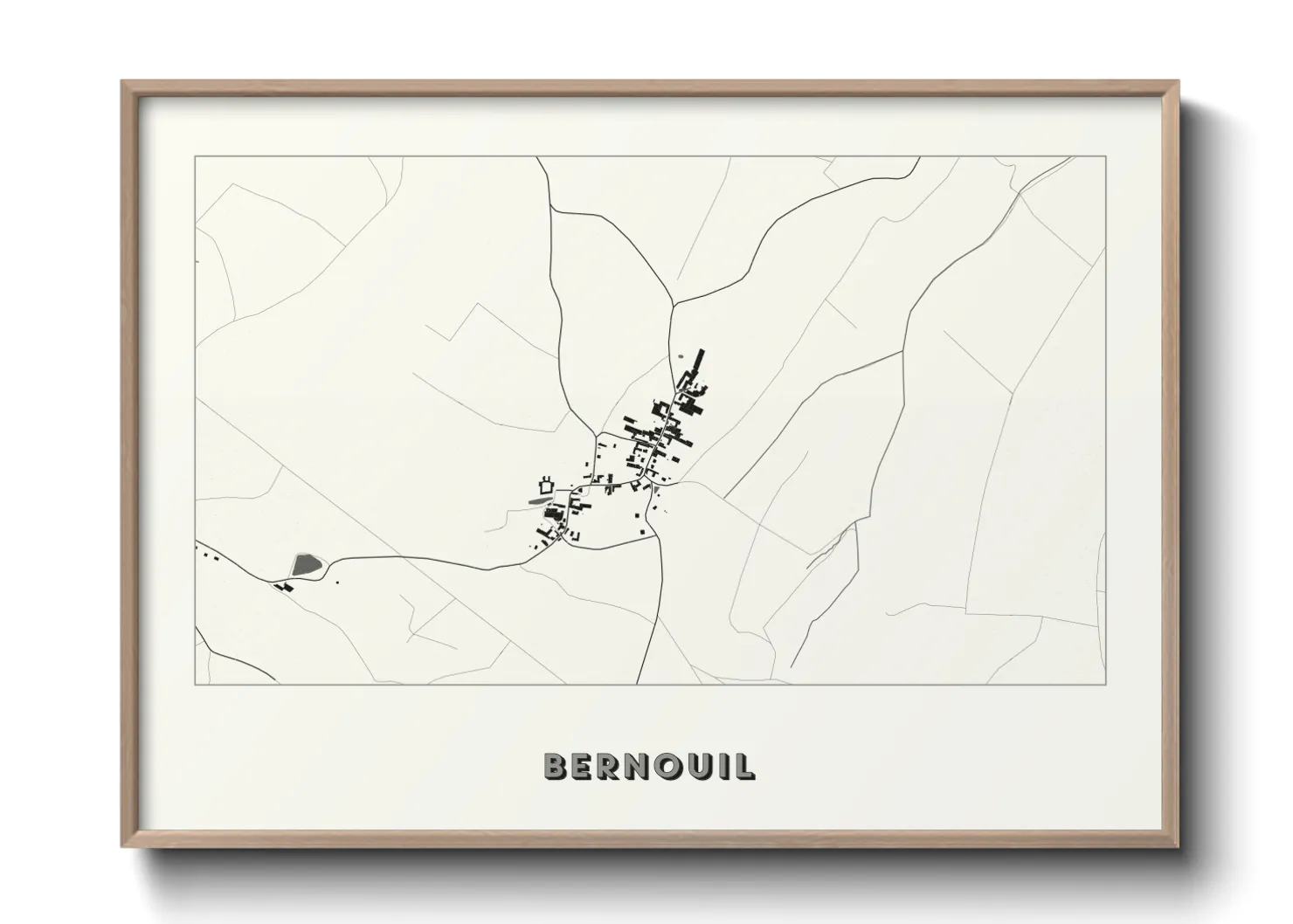 Une affiche de carte sur Bernouil