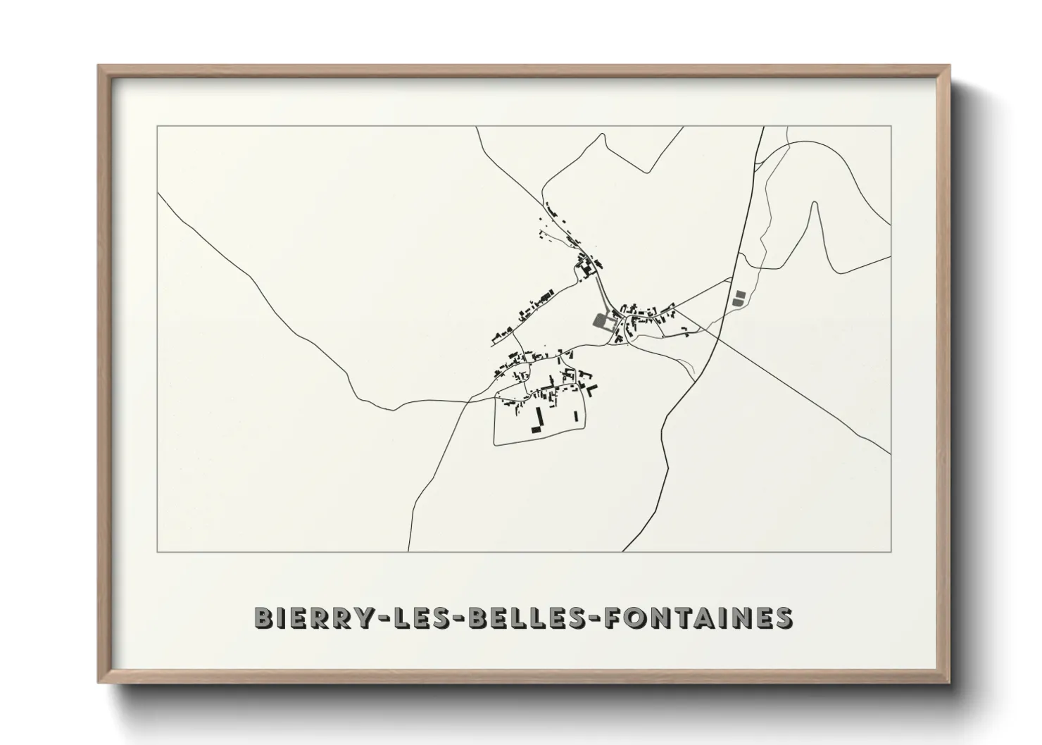 Une affiche de carte sur Bierry-les-Belles-Fontaines