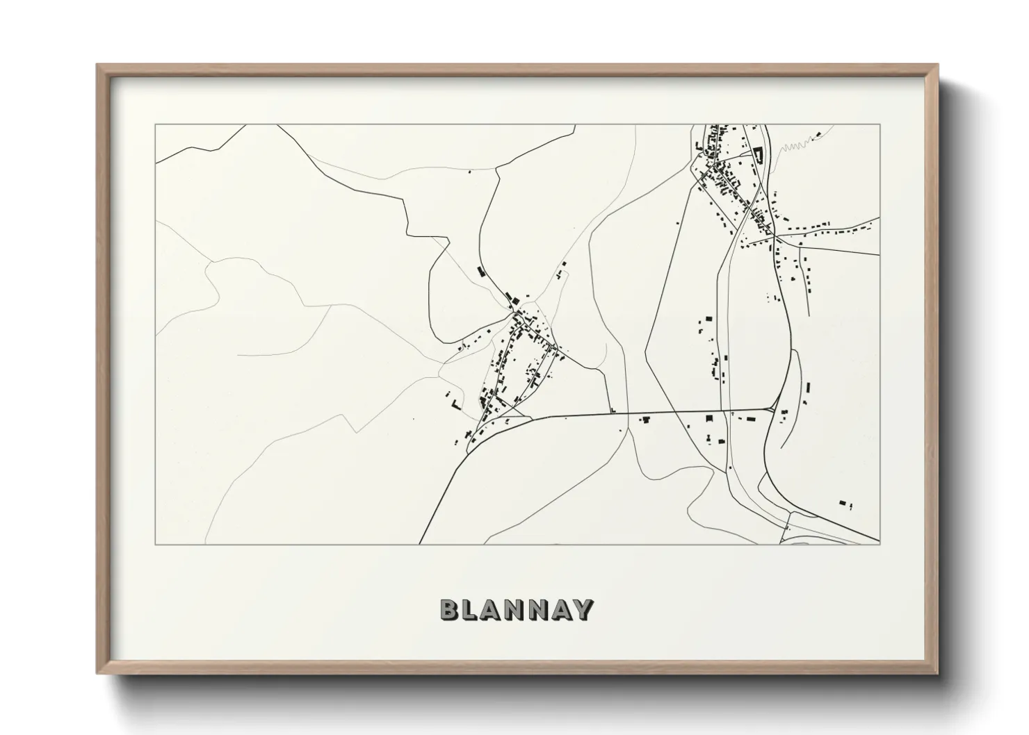 Une affiche de carte sur Blannay