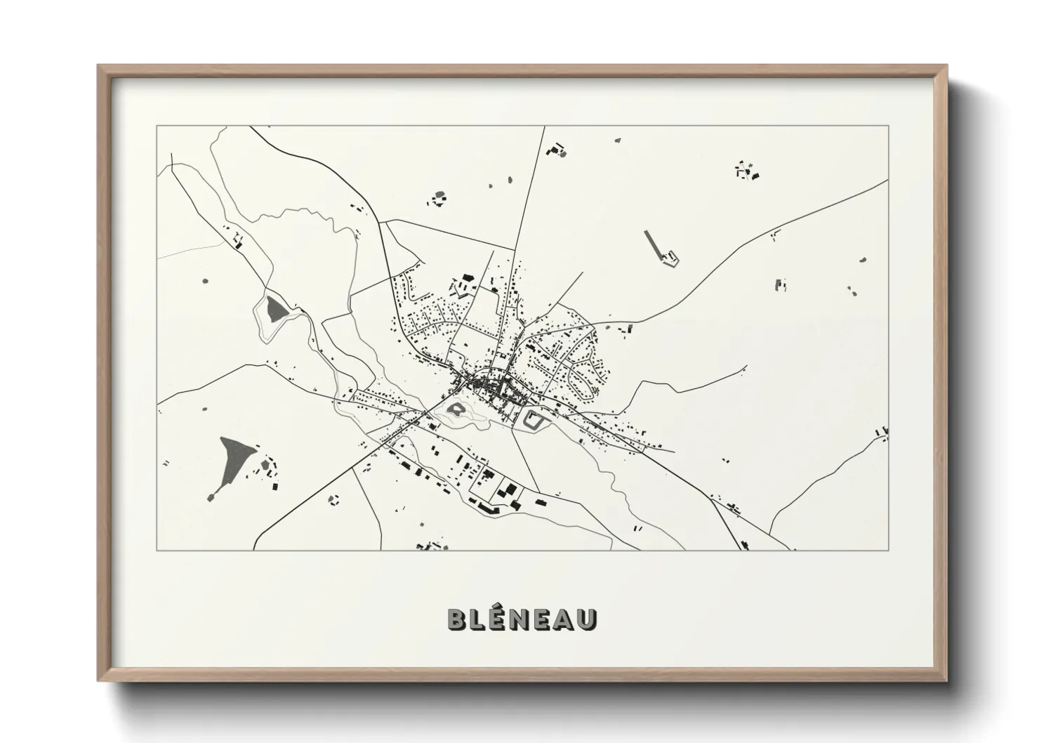 Une affiche de carte sur Bléneau