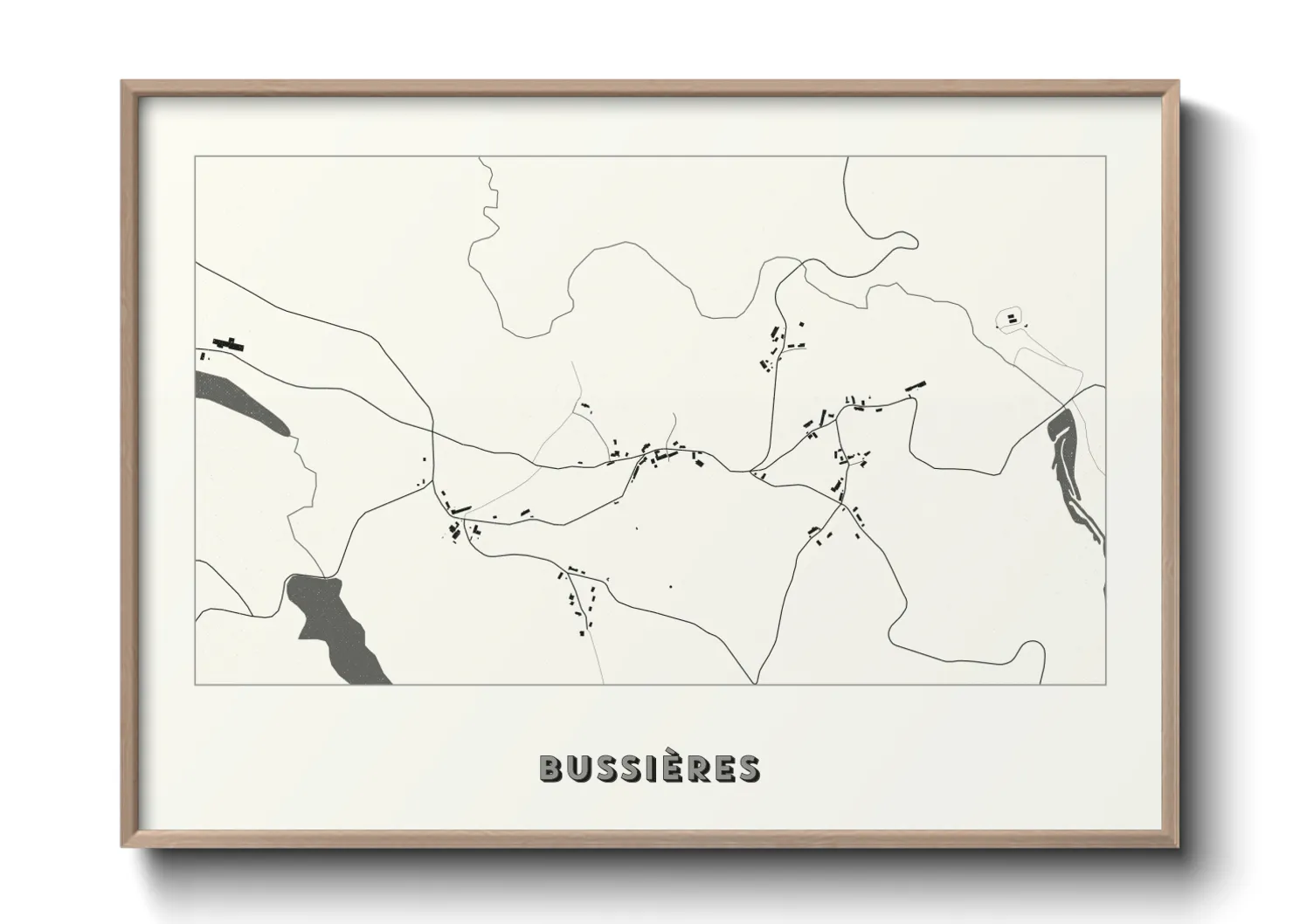 Une affiche de carte sur Bussières