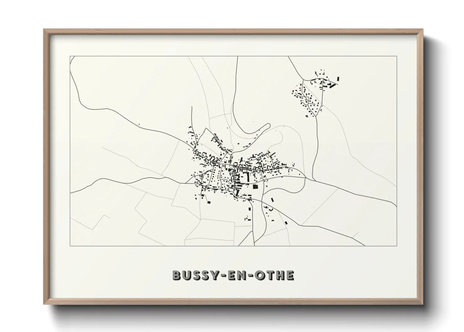 Une affiche de carte sur Bussy-en-Othe