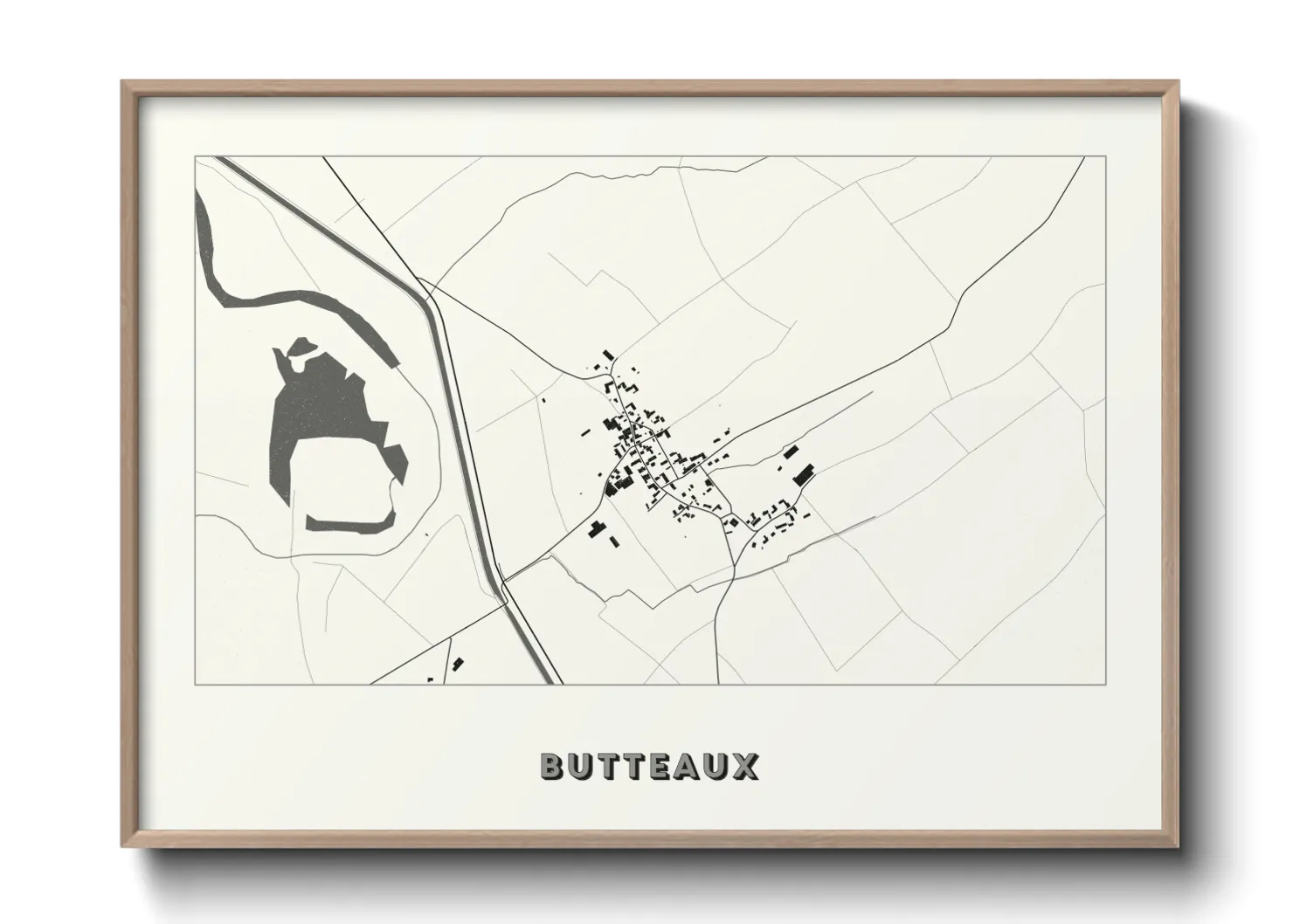 Une affiche de carte sur Butteaux