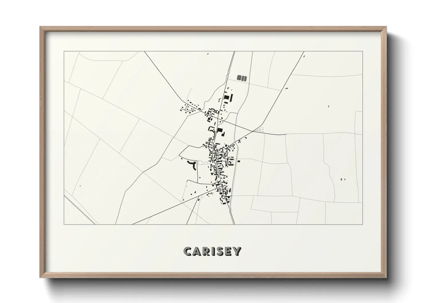 Une affiche de carte sur Carisey