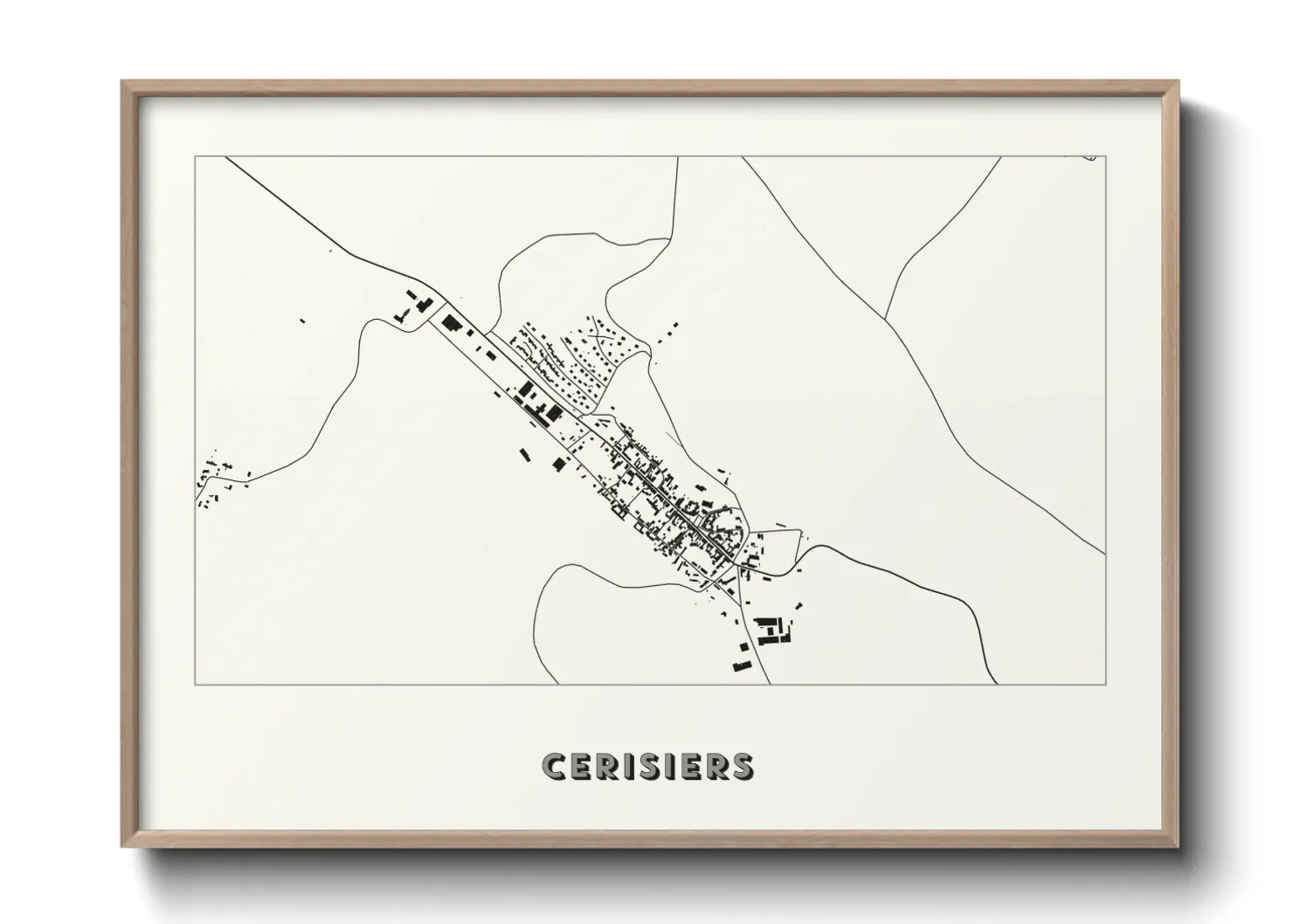 Une affiche de carte sur Cerisiers