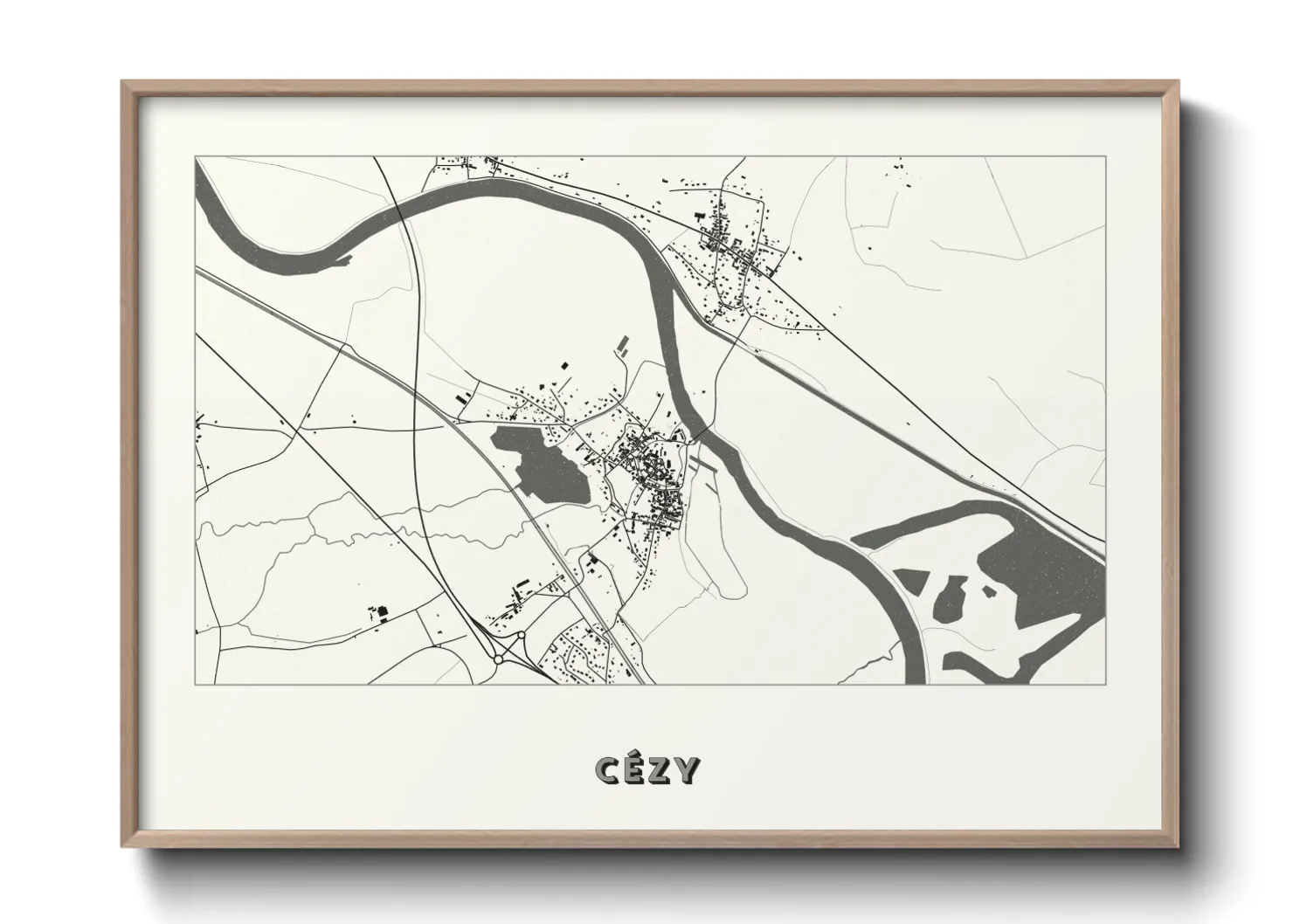 Une affiche de carte sur Cézy