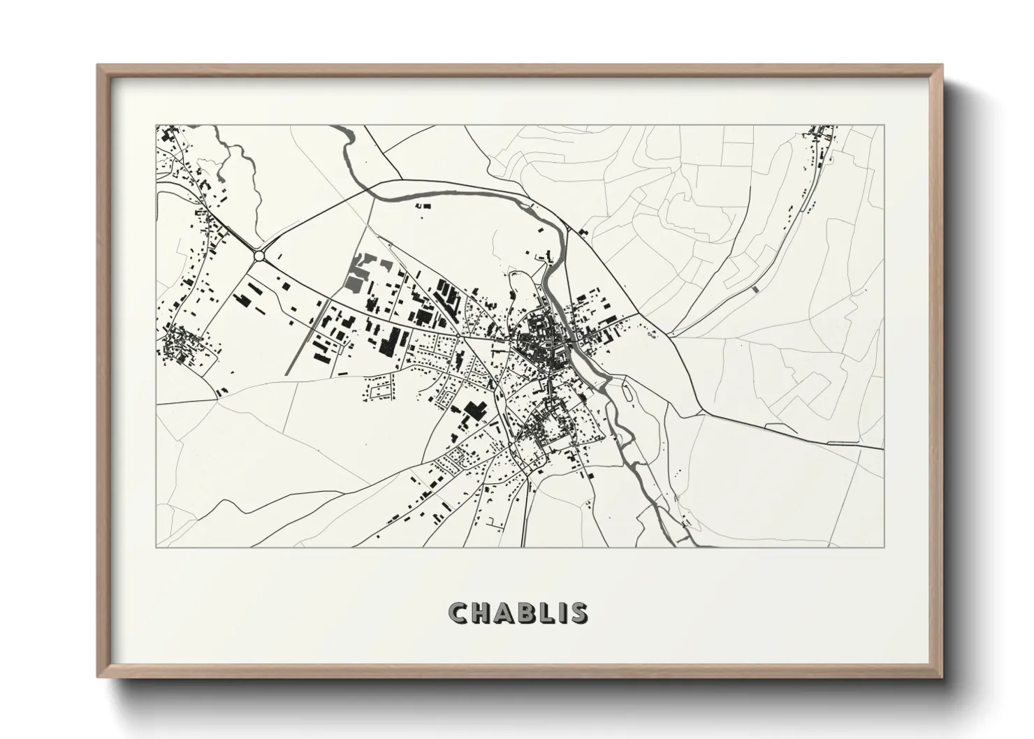 Une affiche de carte sur Chablis