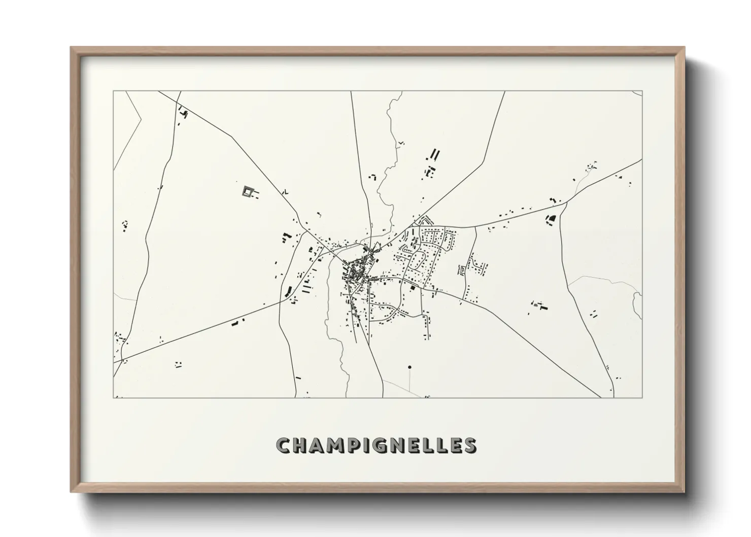 Une affiche de carte sur Champignelles