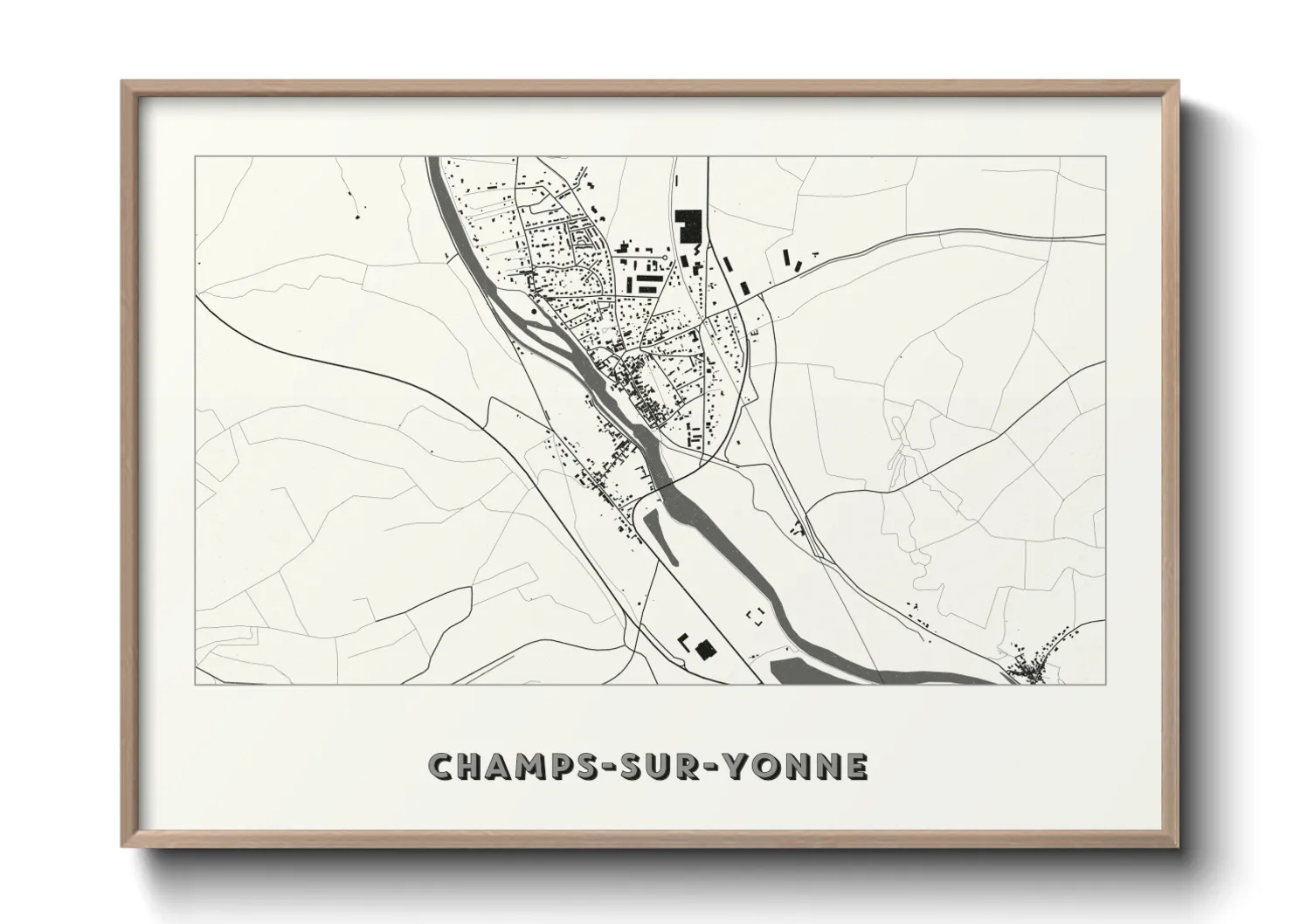 Une affiche de carte sur Champs-sur-Yonne