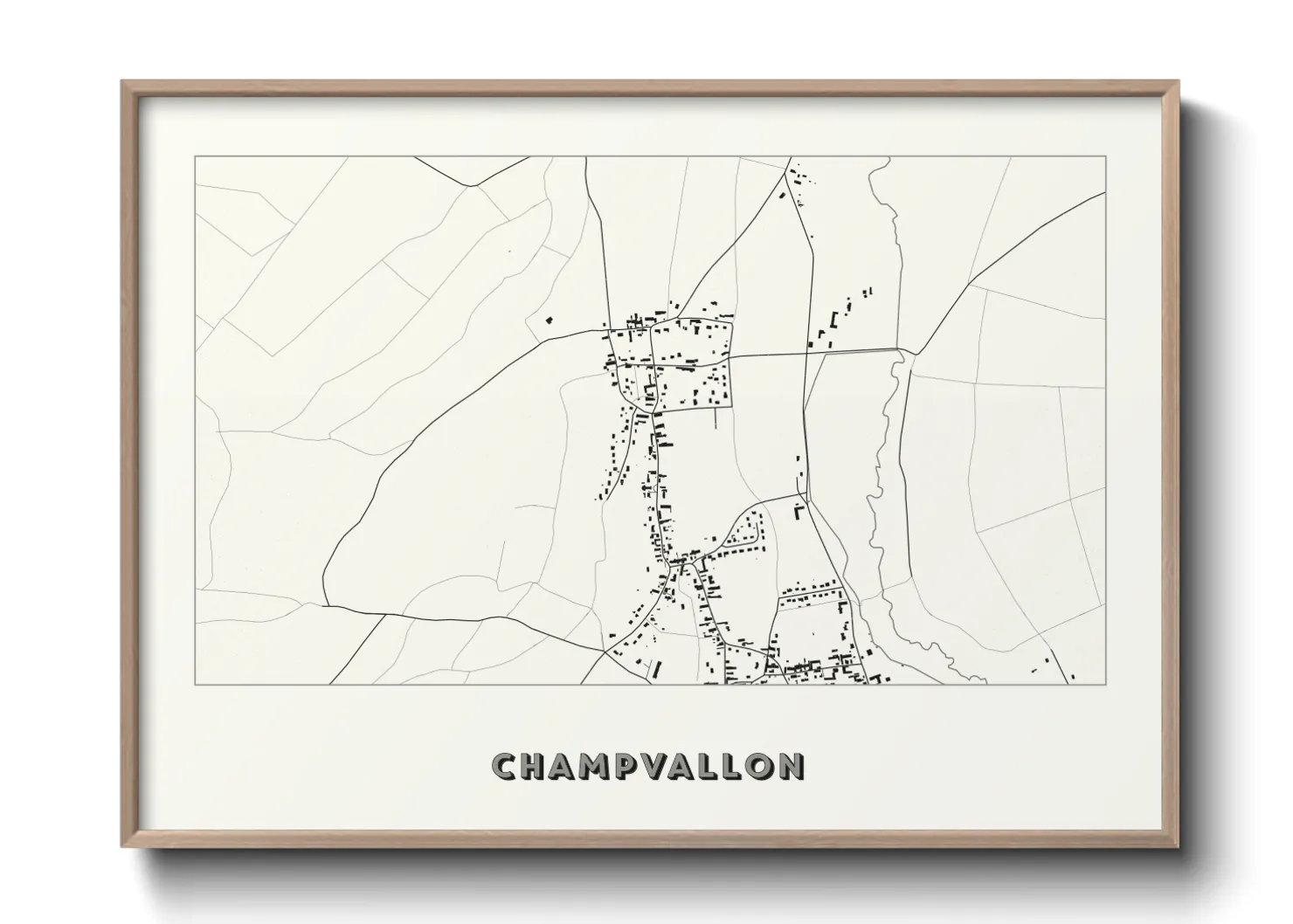 Une affiche de carte sur Champvallon