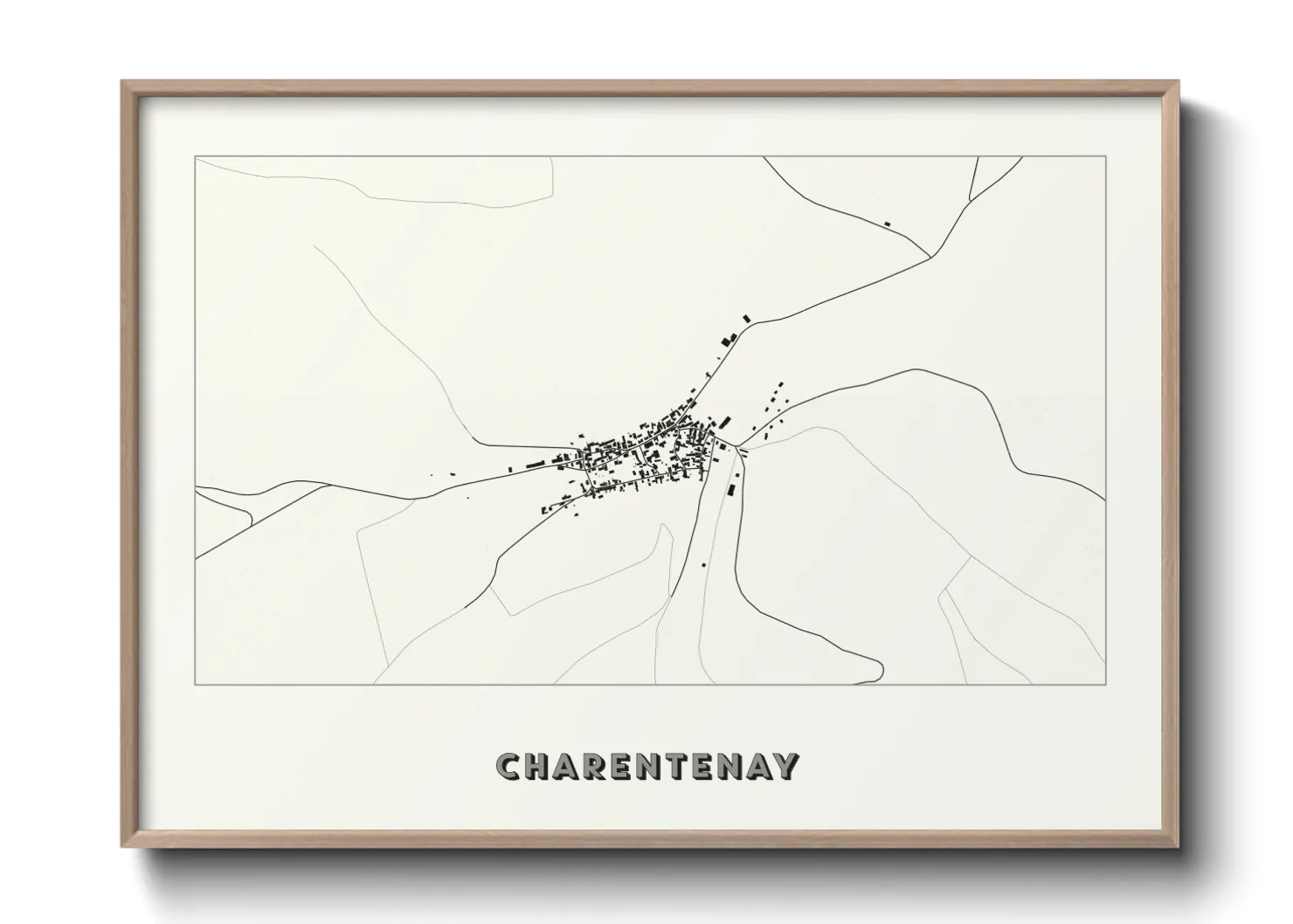 Une affiche de carte sur Charentenay