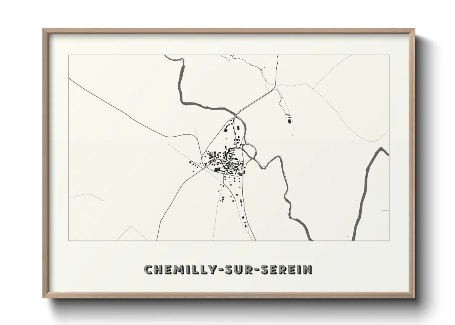 Une affiche de carte sur Chemilly-sur-Serein