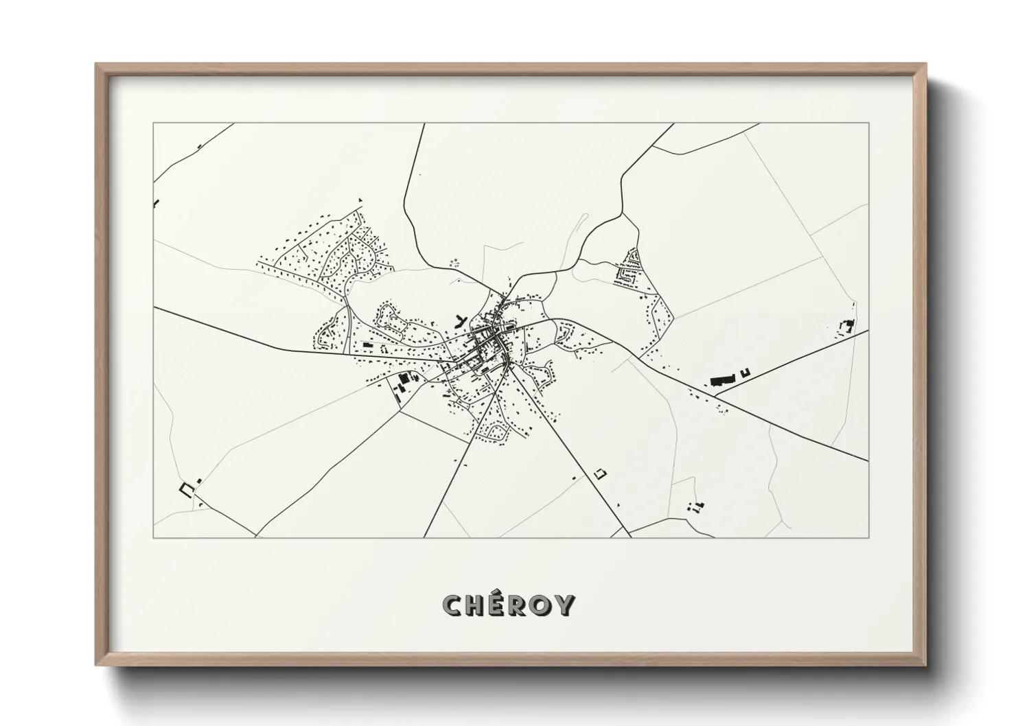 Une affiche de carte sur Chéroy