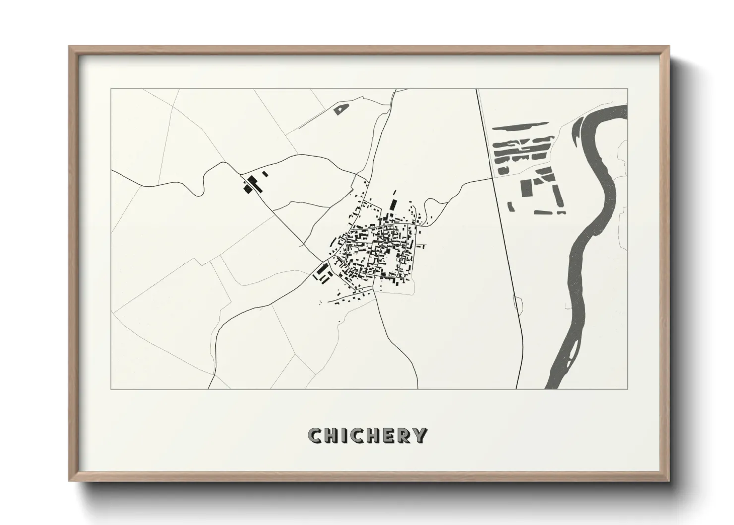 Une affiche de carte sur Chichery