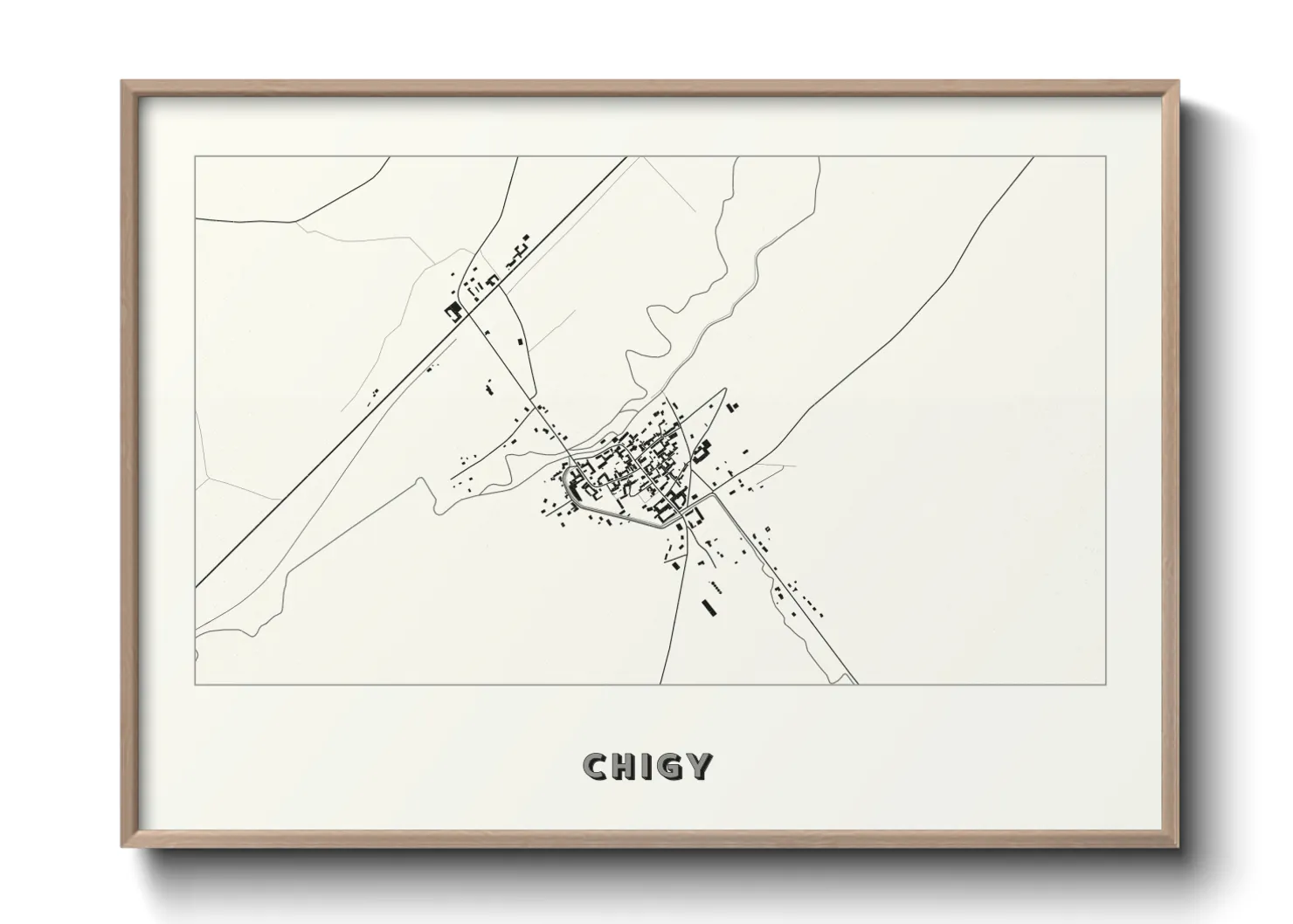 Une affiche de carte sur Chigy