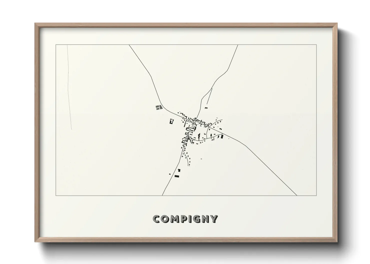 Une affiche de carte sur Compigny