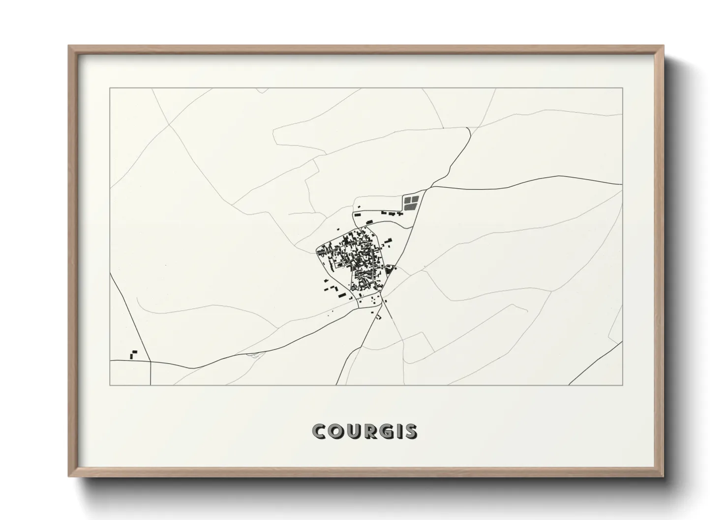 Une affiche de carte sur Courgis