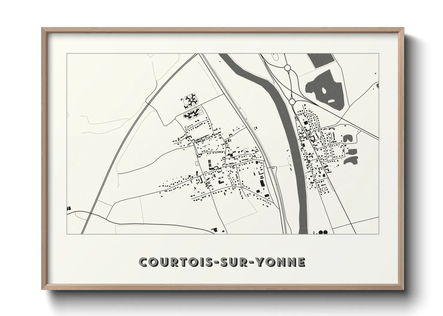 Une affiche de carte sur Courtois-sur-Yonne