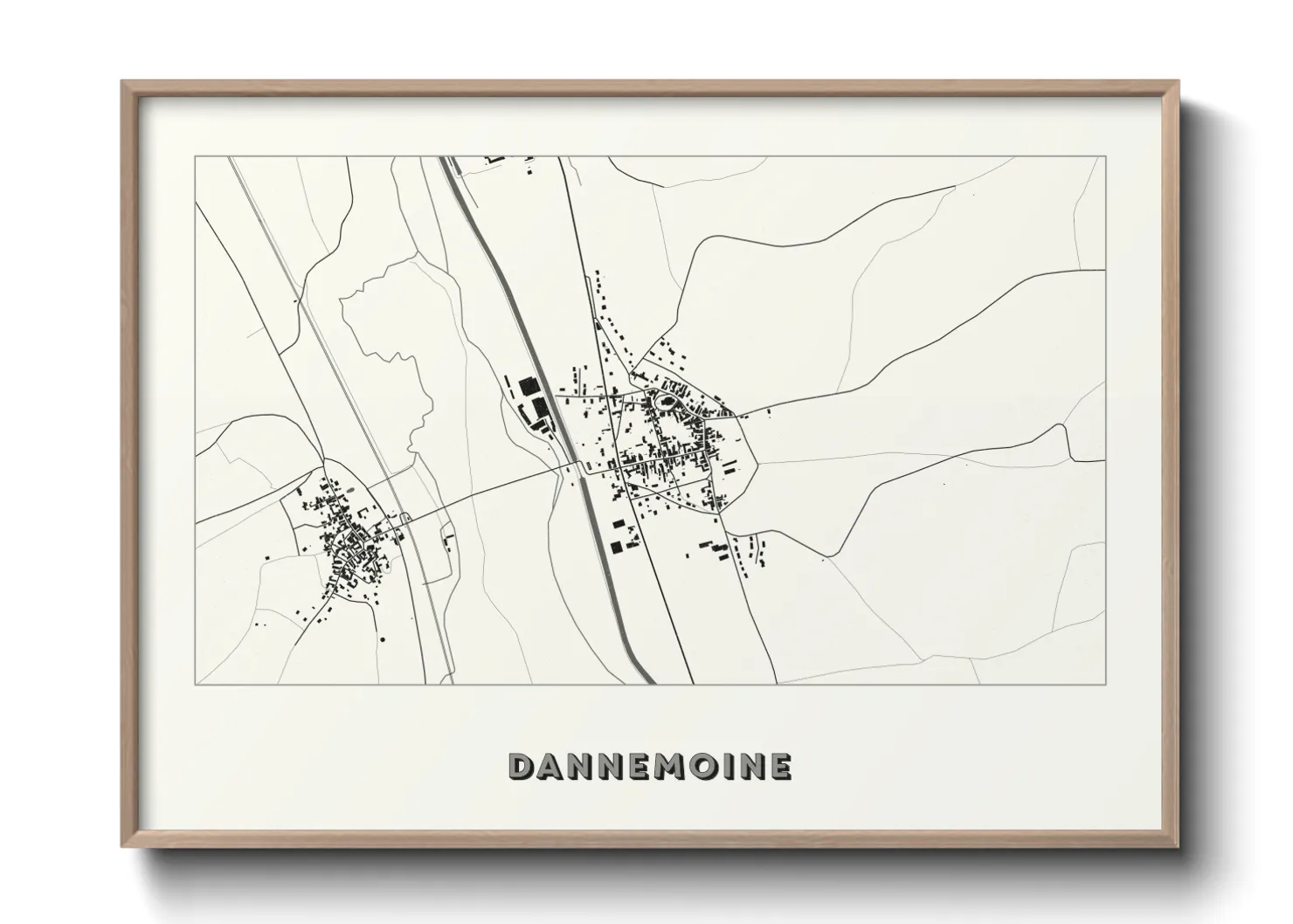 Une affiche de carte sur Dannemoine