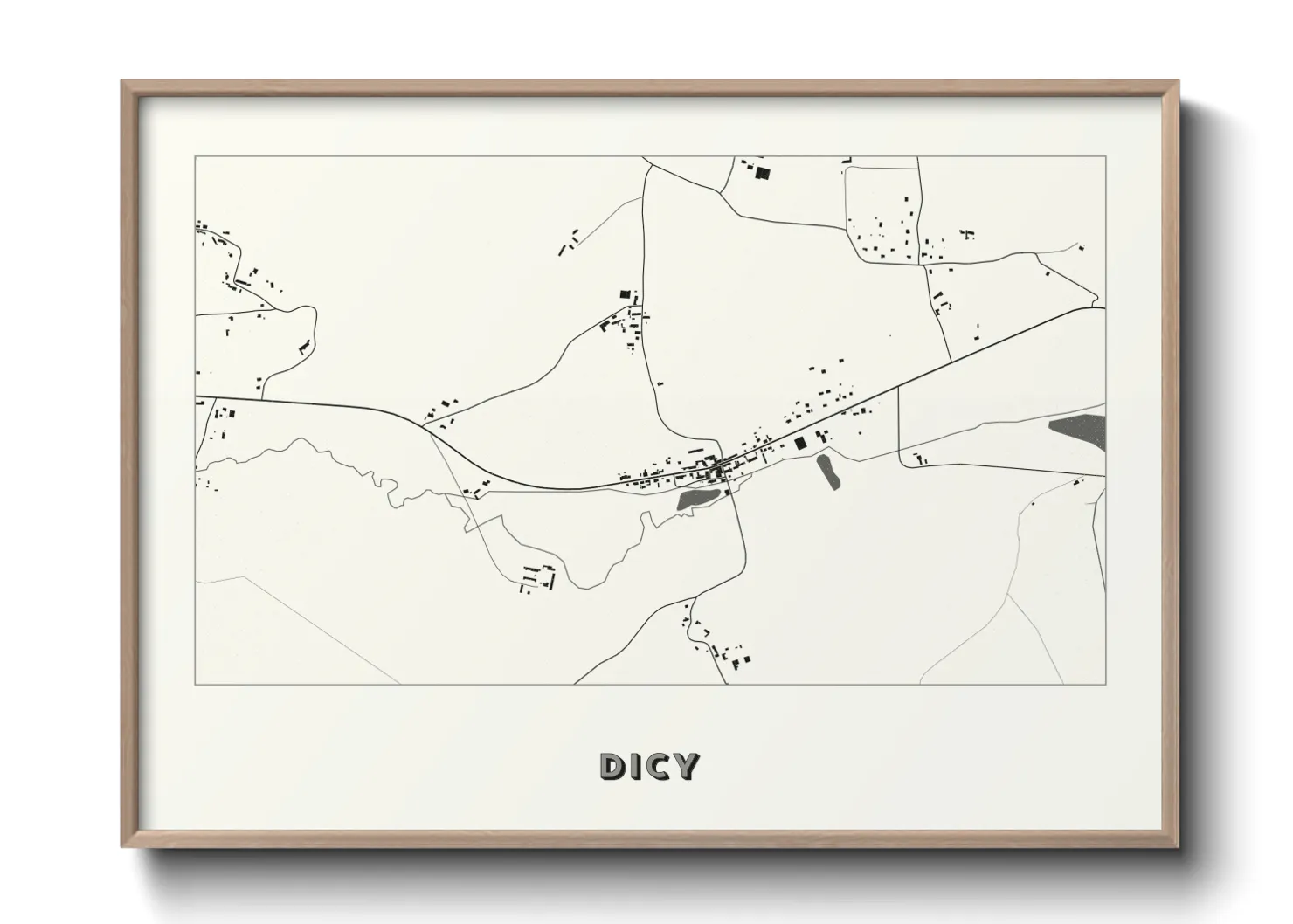 Une affiche de carte sur Dicy