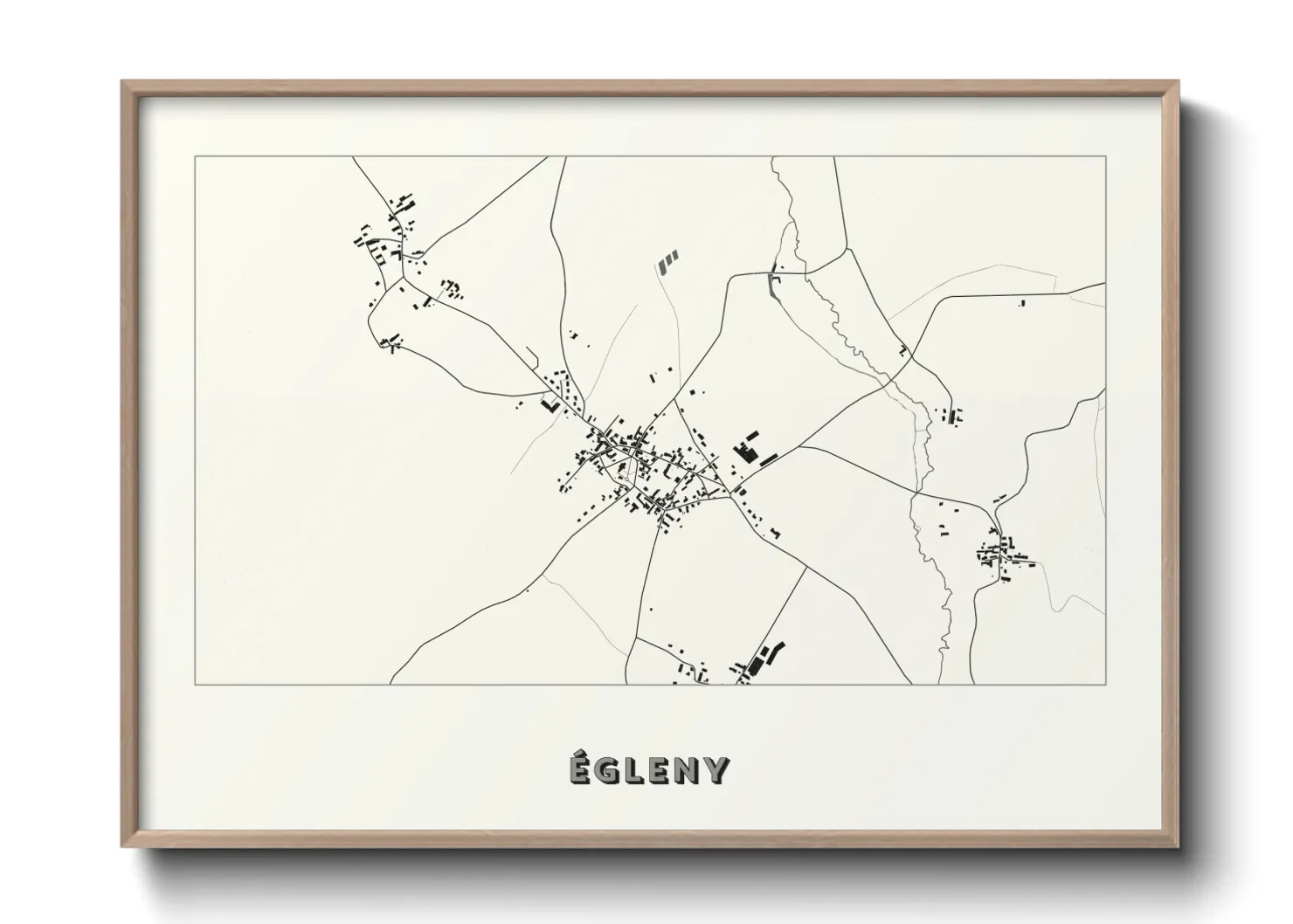 Une affiche de carte sur Égleny