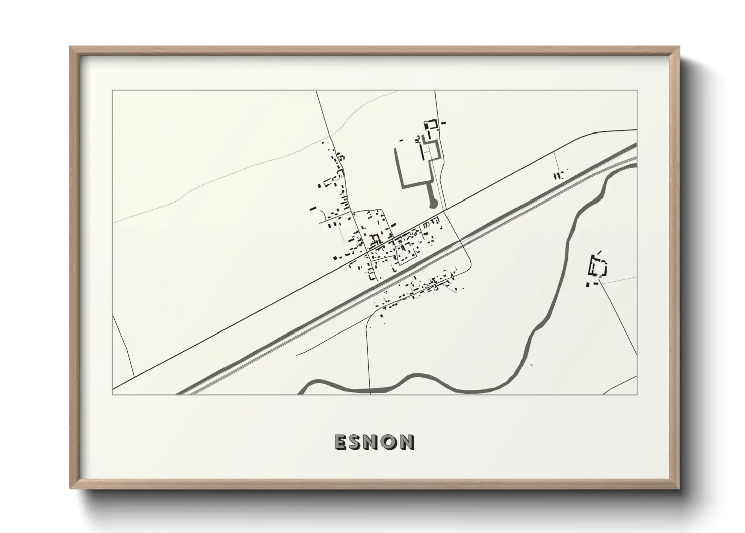 Une affiche de carte sur Esnon