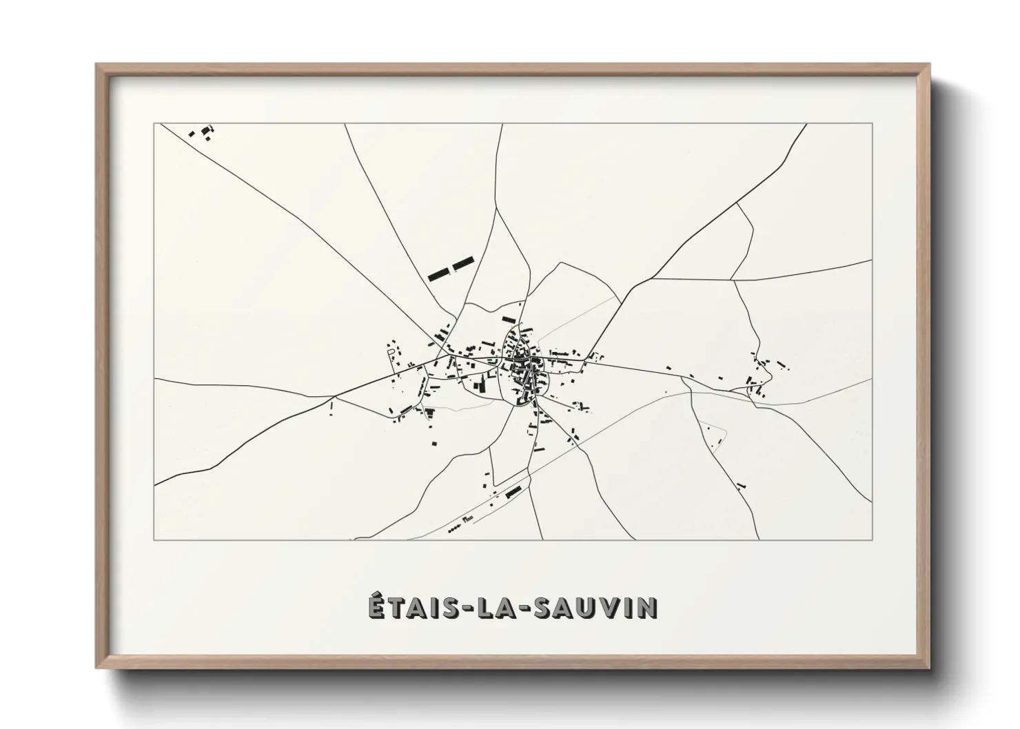 Une affiche de carte sur Étais-la-Sauvin