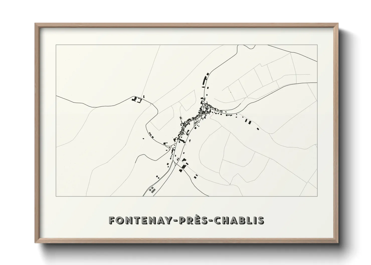 Une affiche de carte sur Fontenay-près-Chablis