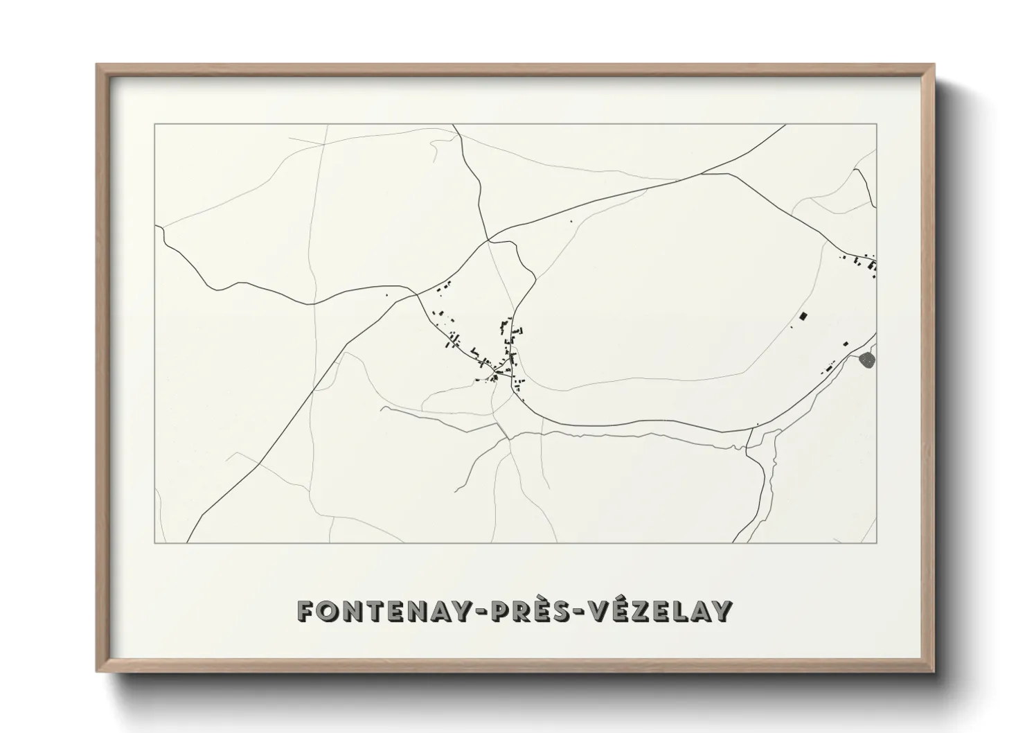 Une affiche de carte sur Fontenay-près-Vézelay