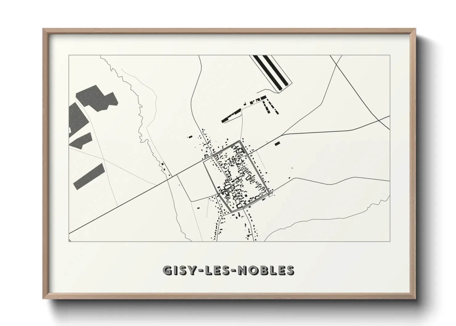 Une affiche de carte sur Gisy-les-Nobles
