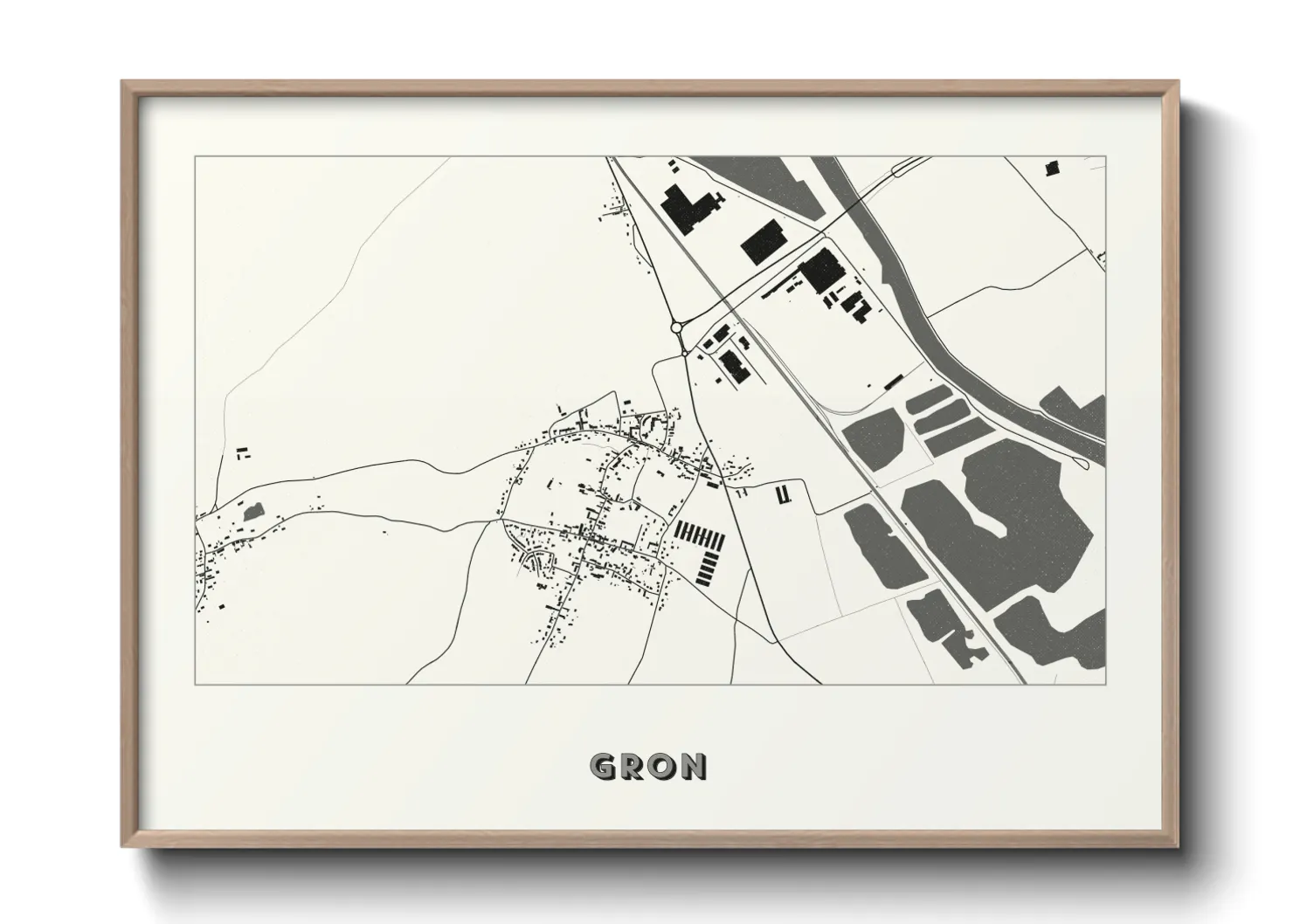 Une affiche de carte sur Gron