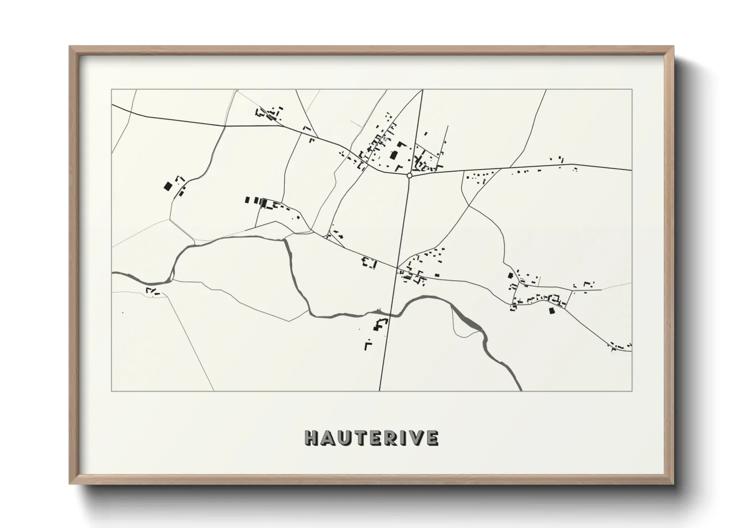Une affiche de carte sur Hauterive