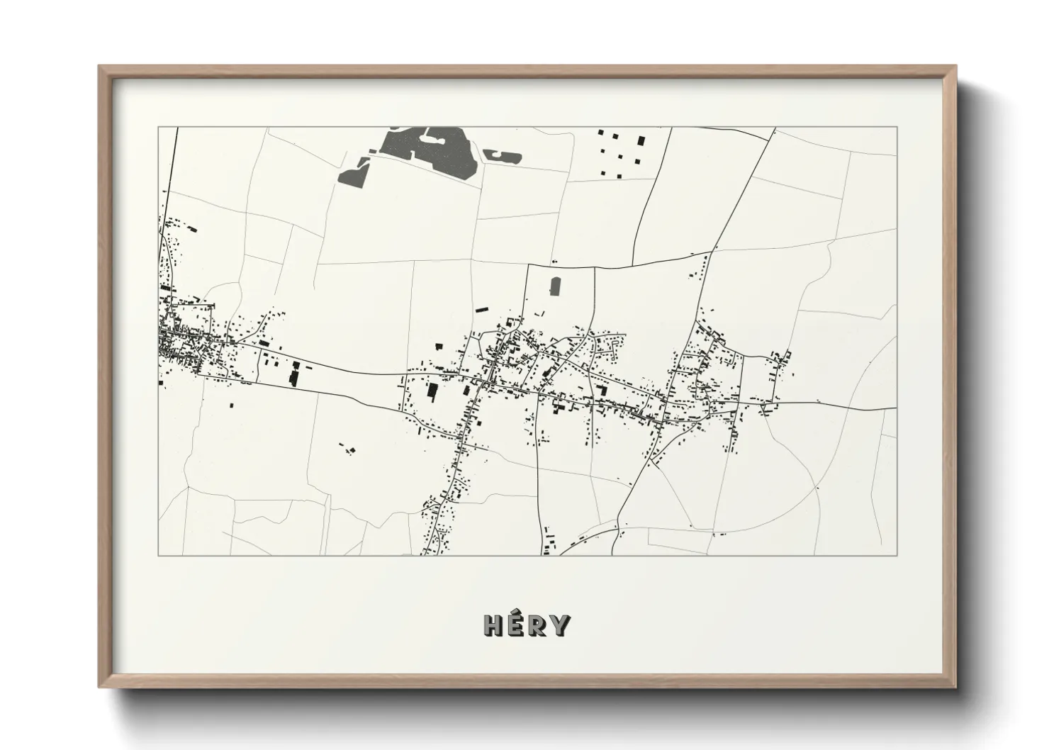 Une affiche de carte sur Héry