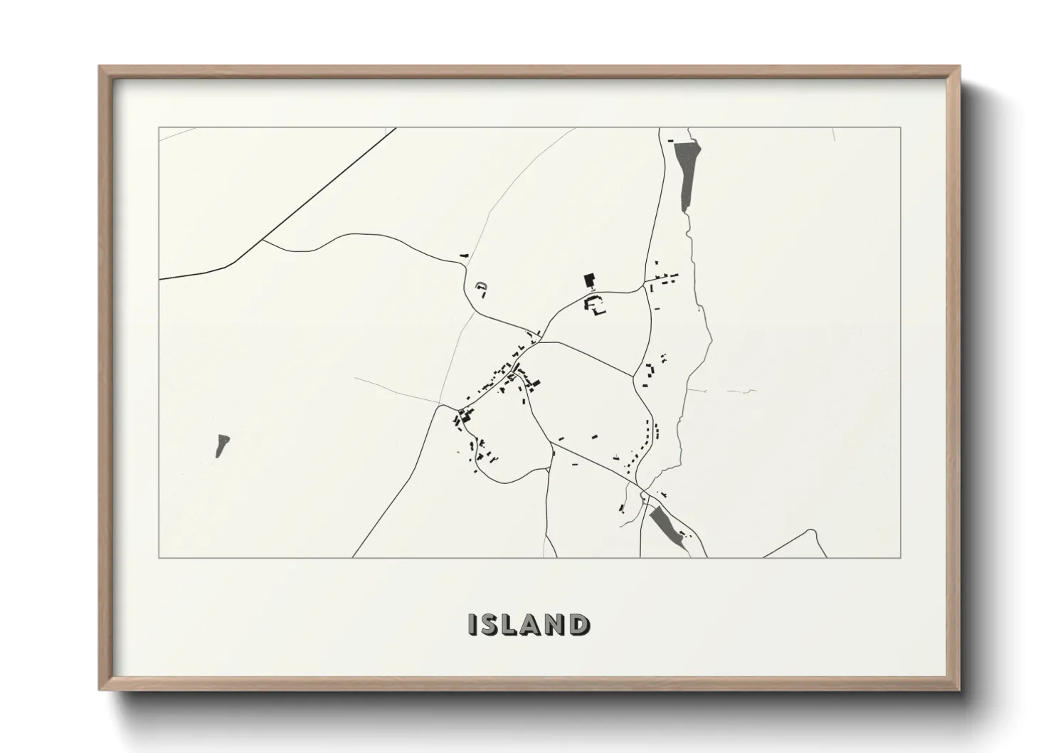 Une affiche de carte sur Island