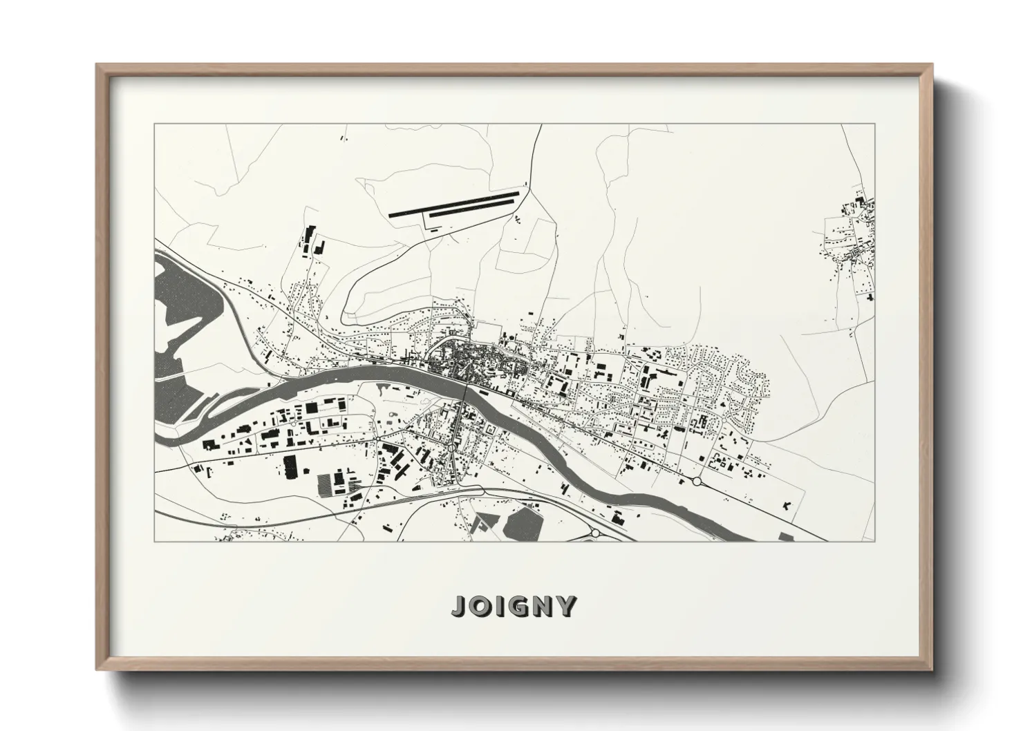 Une affiche de carte sur Joigny