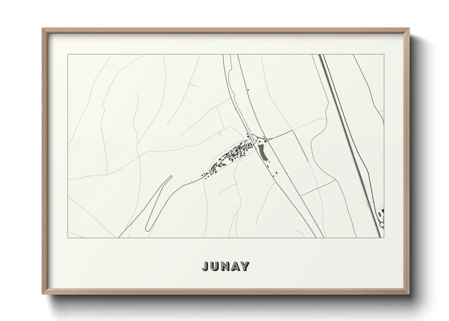 Une affiche de carte sur Junay
