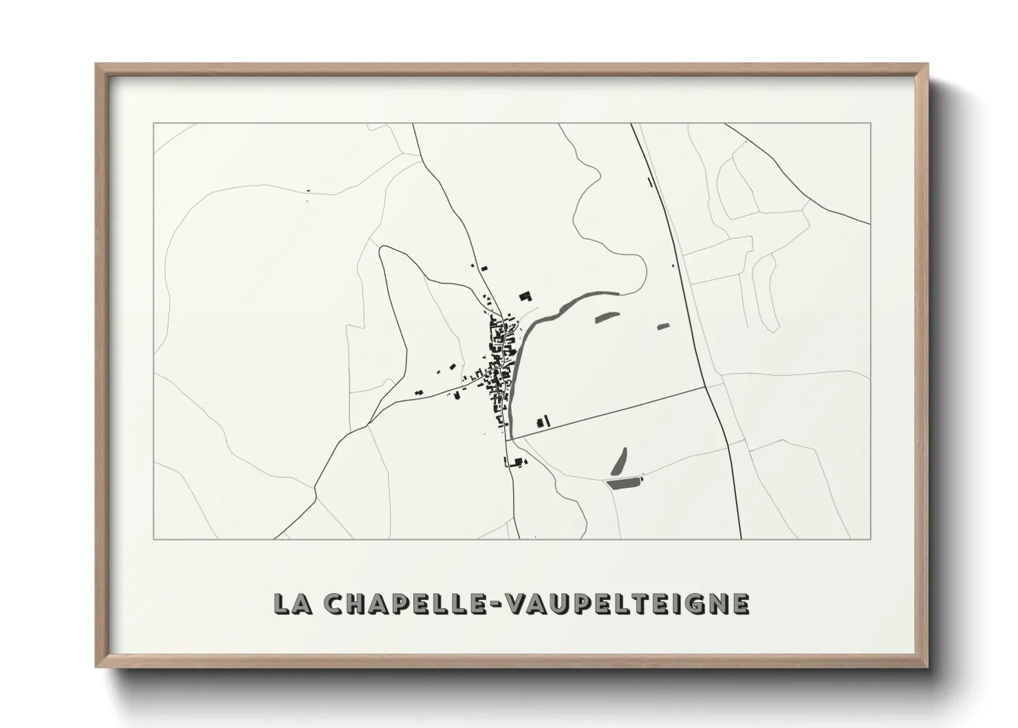 Une affiche de carte sur La Chapelle-Vaupelteigne