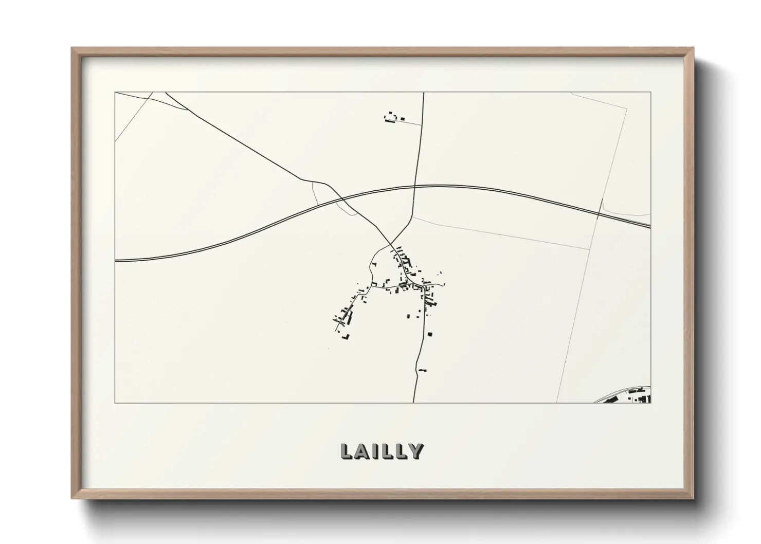 Une affiche de carte sur Lailly