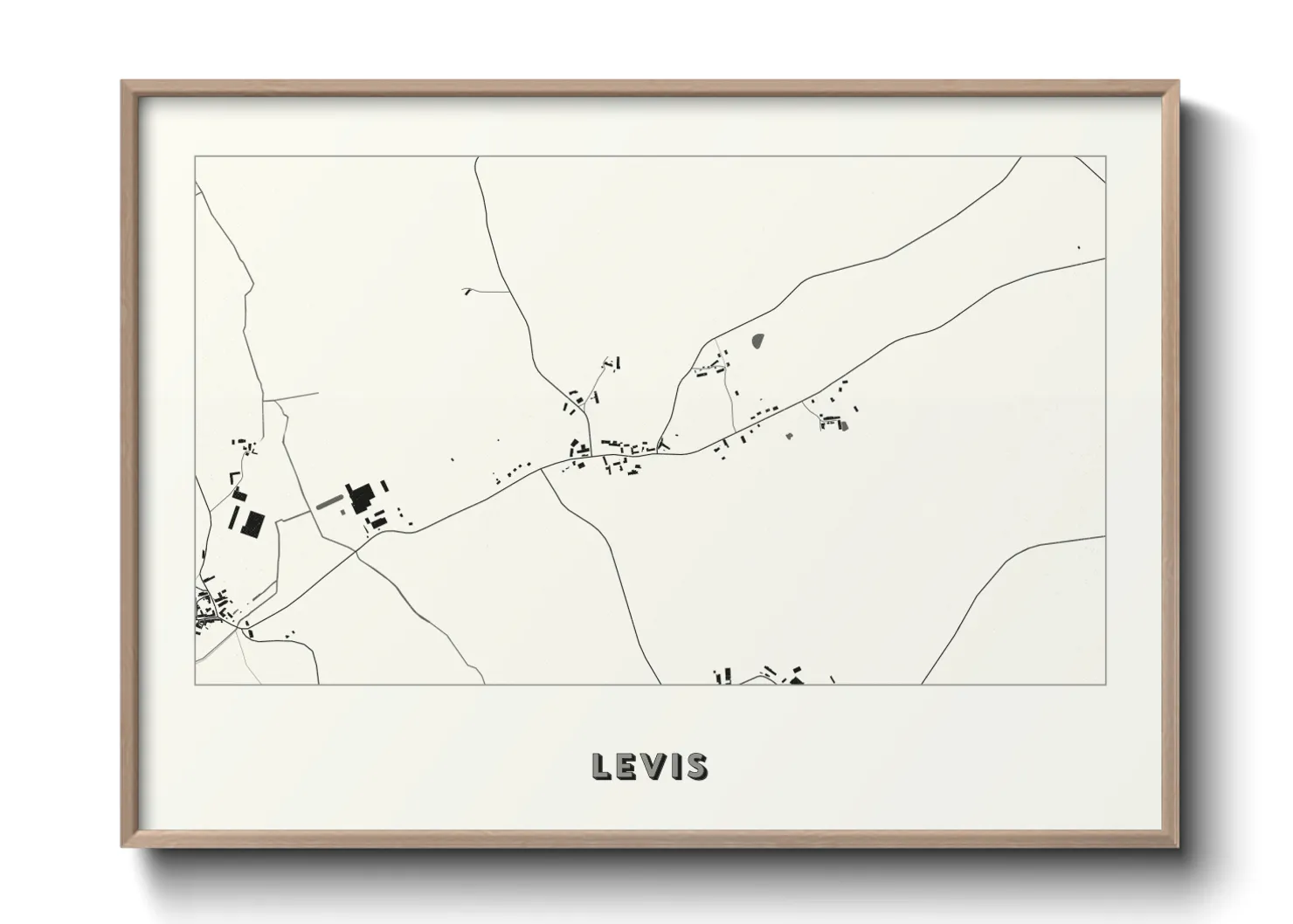 Une affiche de carte sur Levis