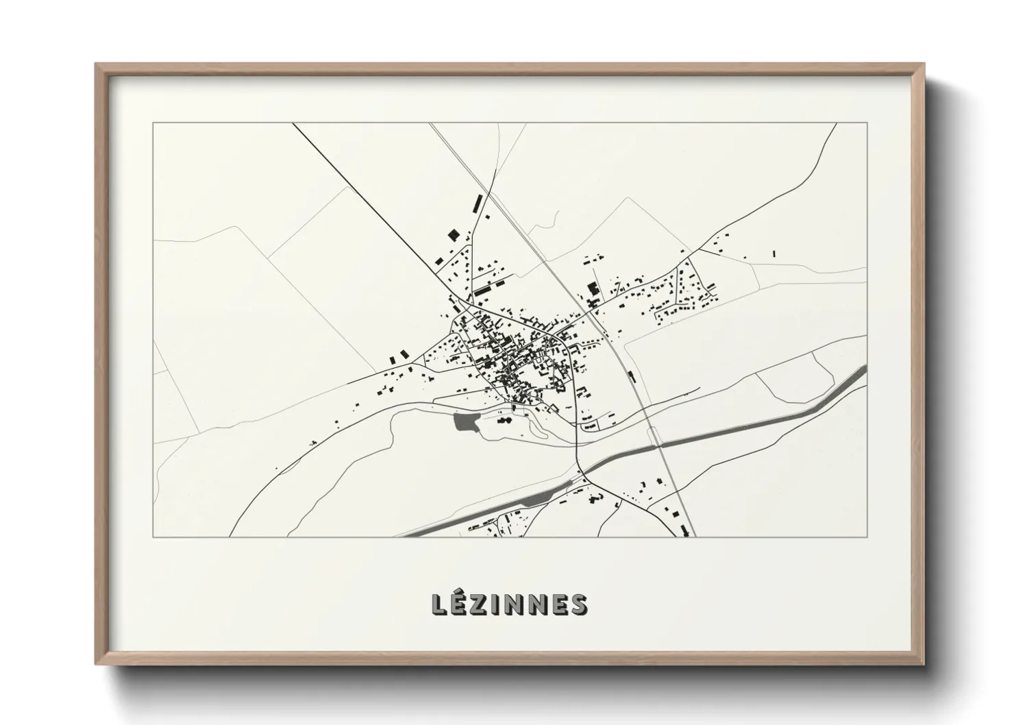 Une affiche de carte sur Lézinnes