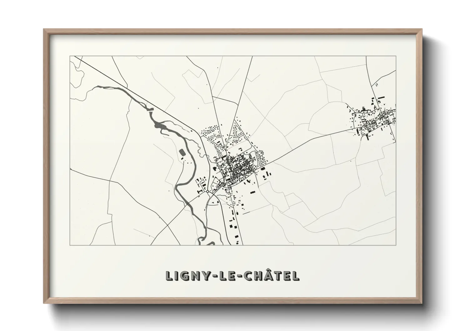 Une affiche de carte sur Ligny-le-Châtel
